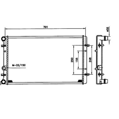 Radiador Audi A3 / Audi TT / VW Golf IV / Skoda Otavia / Seat Toledo / Seat Leon