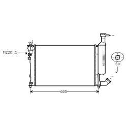Radiador Citroen Berlingo/Peugeot Partner 98-02
